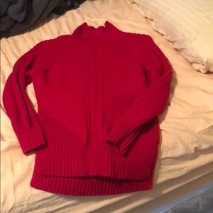 Red knit sweater from Banana Republic